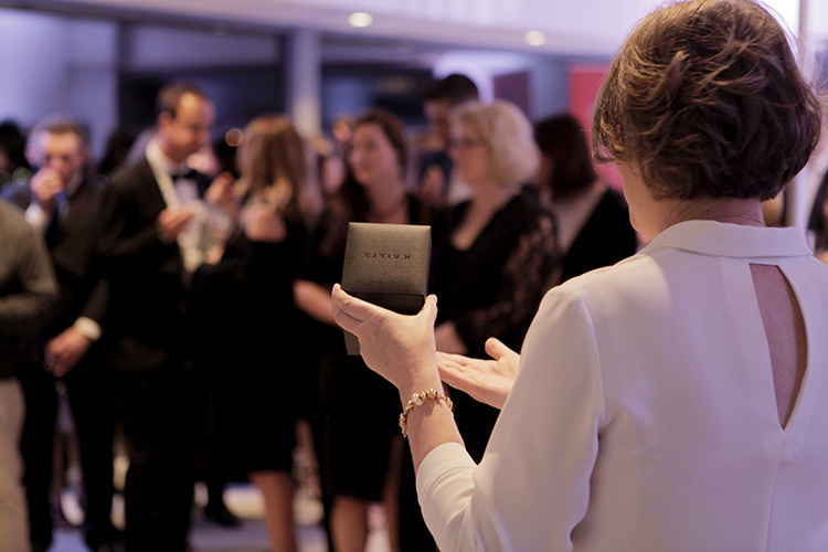 A jewellery box is held up at auction