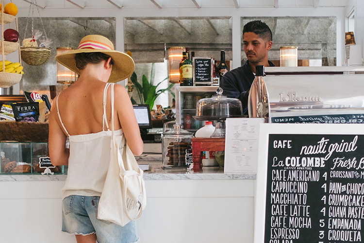 A coffee shop counter